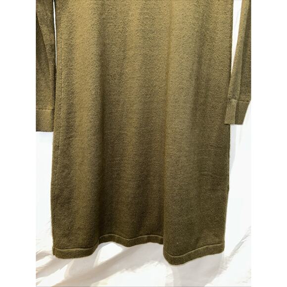 Talbots Supersoft Collared Sweater Dress Womens Medium Olive Green Quiet Luxury - Picture 9 of 9